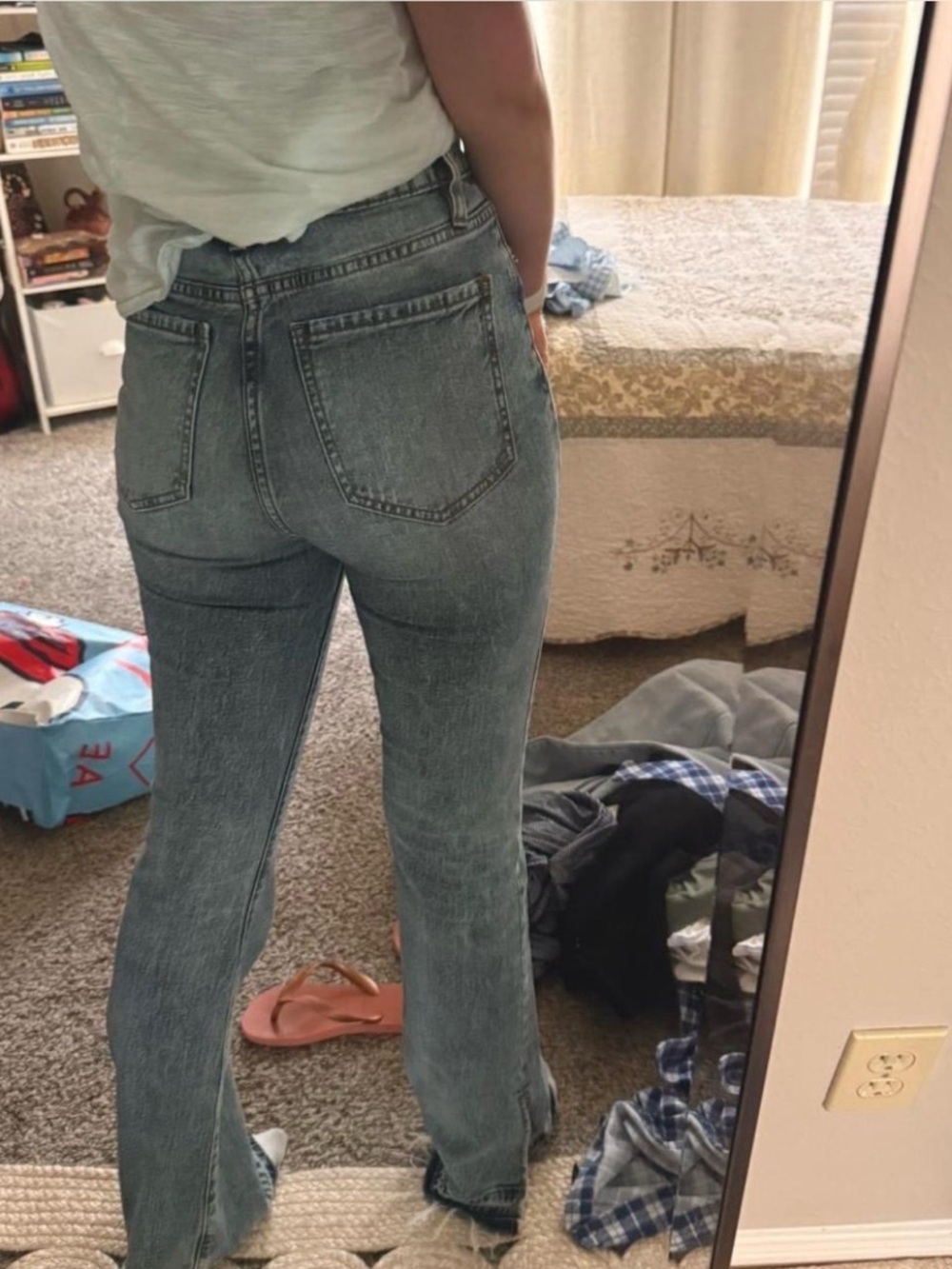 High-Rise Light Wash Flare Jeans for Women